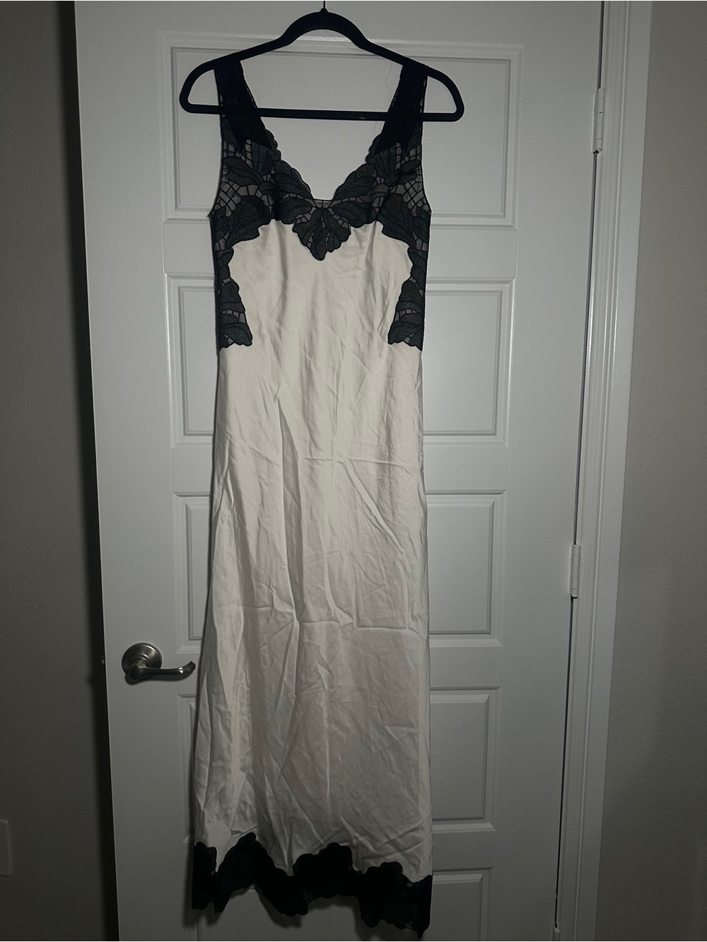 SIMKHAI Womens Gwynn V- Neck Lace Trim Dress Size 2 Ivory